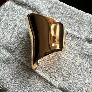 Maiyet Large Asymmetric Cuff Bracelet 14K Gold plated Brass Cuff Bracelet